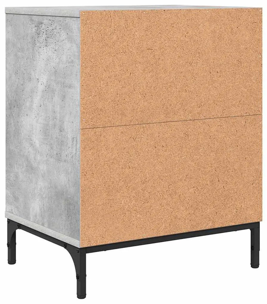 Éjjeli asztal fiókkal Beton szürke 49 x 36 x 61 cm Faanyag