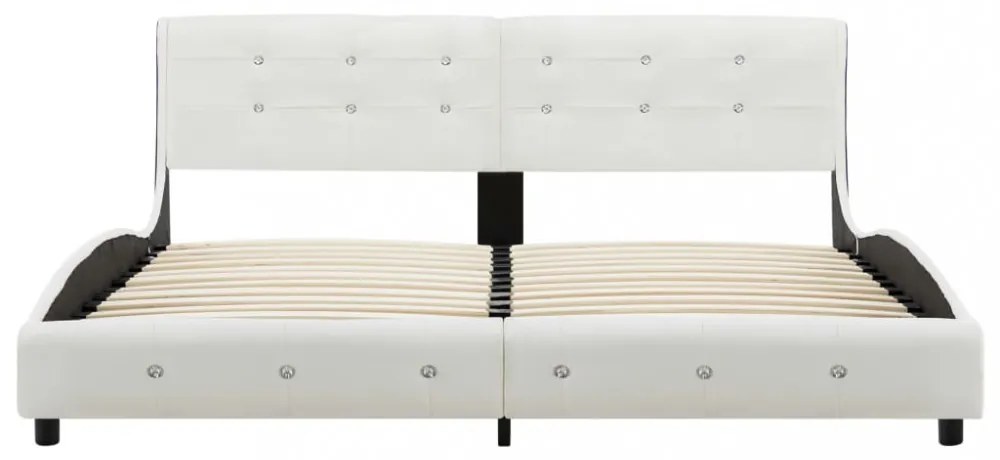 Fehér műbőr ágykeret 180 x 200 cm