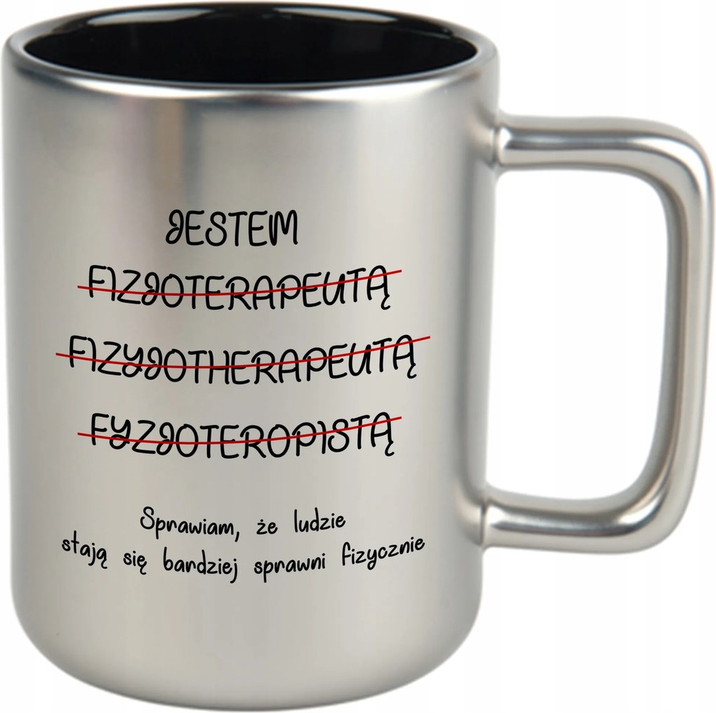 Matt Bögre Ezüst Fekete Belső 360ml Vicces Kütyü Gyógytornásznak