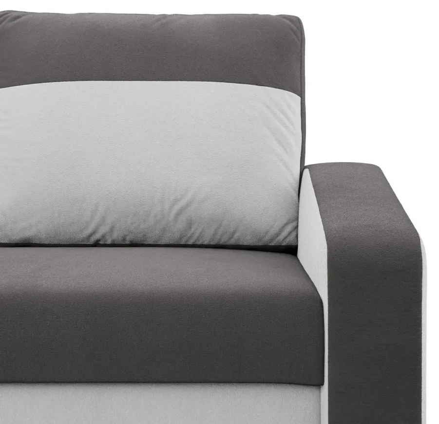 Hewlet kanapéágy, szövet anyag, hab töltet, szürke - fehér