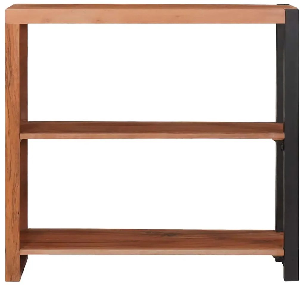 Könyvszekrény Barna, Fekete 80 x 30 x 75 cm Tömör Akácfa
