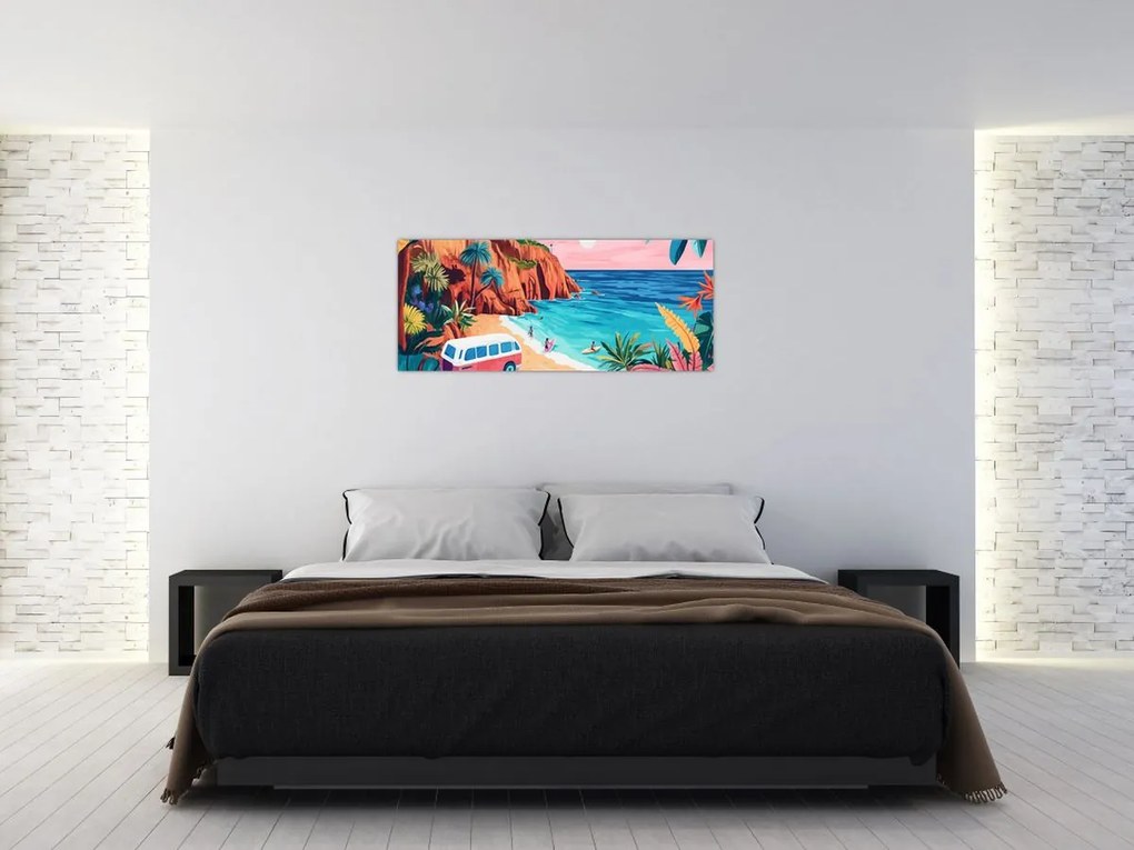Kép - Lakóautó az óceánnál (120x50 cm)