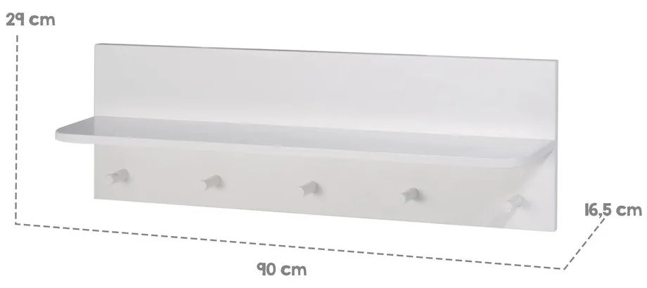 Világosszürke fali gyerek fogas Maren 2 – Roba