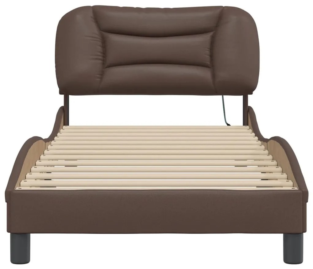 barna ágykeret LED-ekkel matrac nélkül Hvar 90 x 200 cm