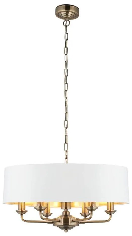 Endon 98933 - Csillár láncon HIGHCLERE 6xE14/40W/230V fehér/réz