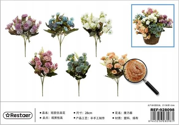 Mesterséges virágcsokor dekoráció vázához 28cm