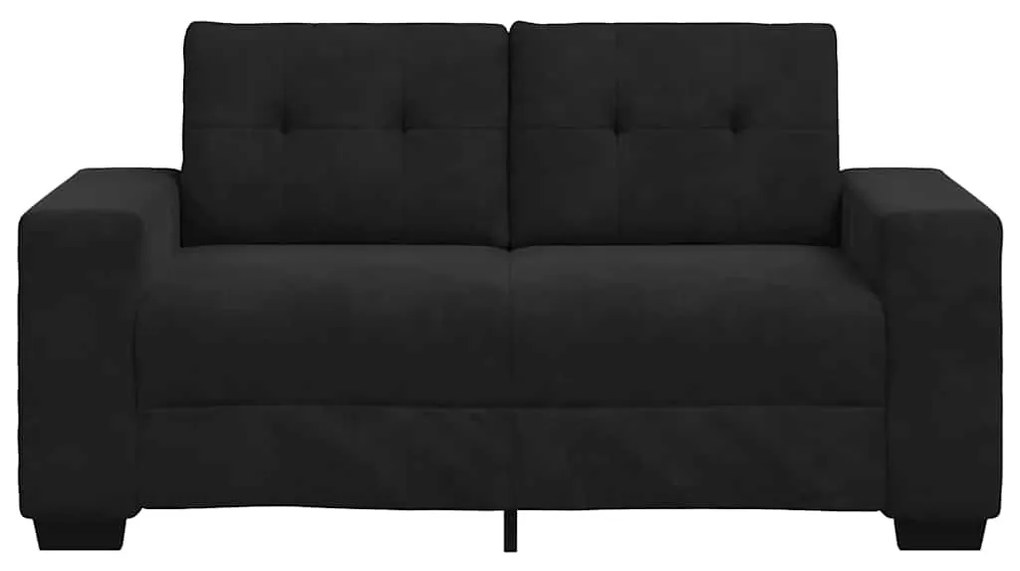 vidaXL fekete bársony loveseat kanapé 120 cm