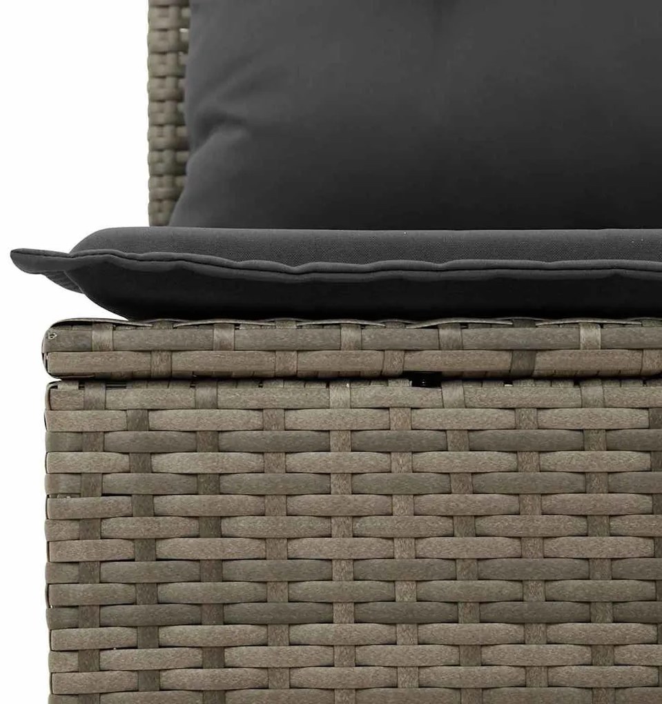 Kerti Kanapé Szett 4 pcs Szürke 196 x 117 x 85 cm Poli rattan