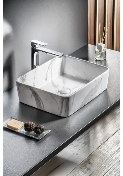 Sapho - DALMA ráültethető mosdó 47,5 x 37,5 cm, kerámia/Carrara