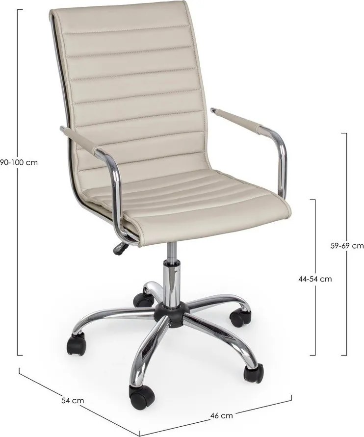 Szürkésbarna bőrutánzat irodai szék Perth – Yes Everyday