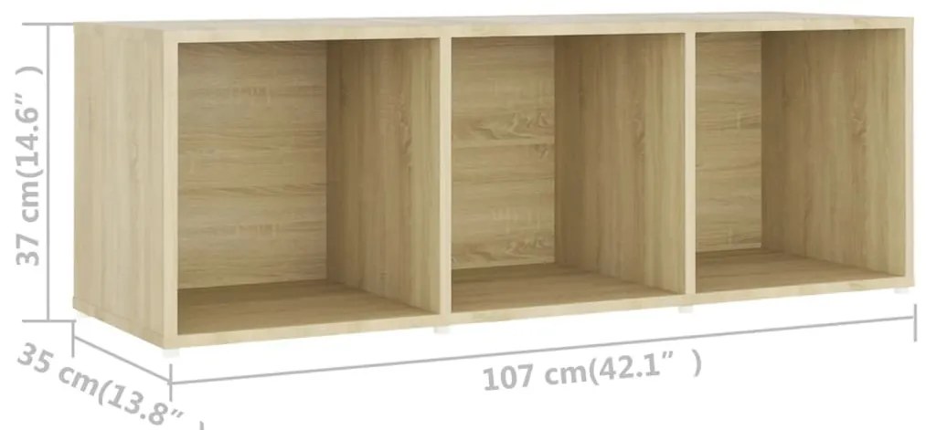 4 db sonoma tölgy színű szerelt fa TV-szekrény 107 x 35 x 37 cm