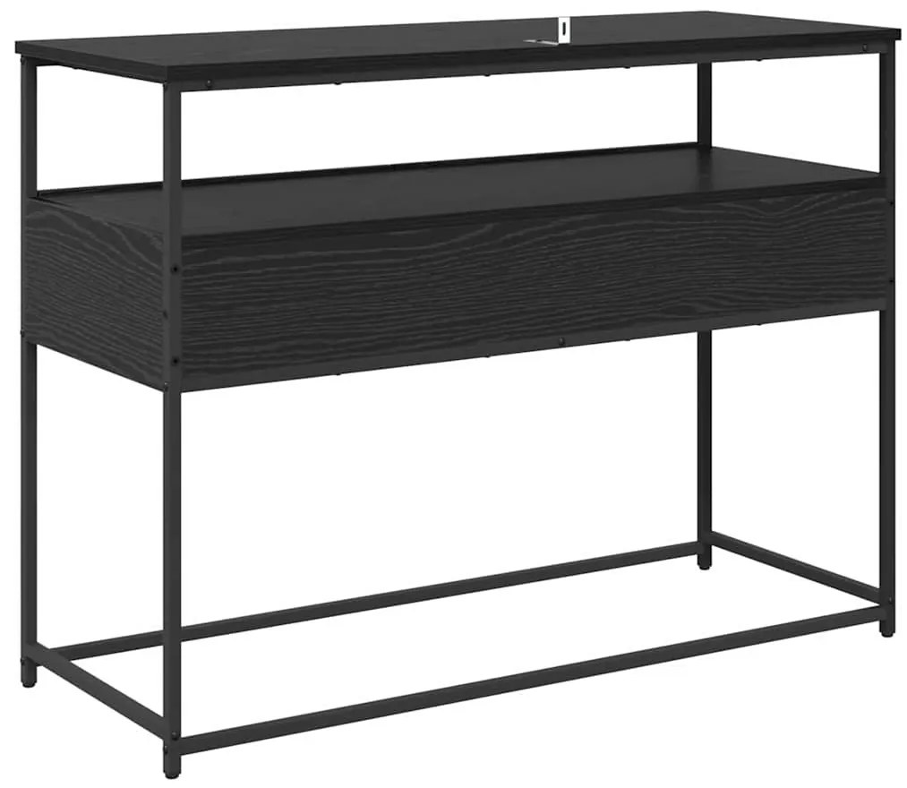 vidaXL Konzolasztal fiókkal Fekete tölgy 100 x 40 x 75 cm Faanyag
