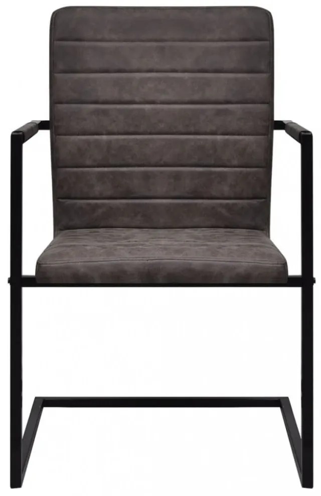 6 db barna műbőr szánkótalpas étkezőszék