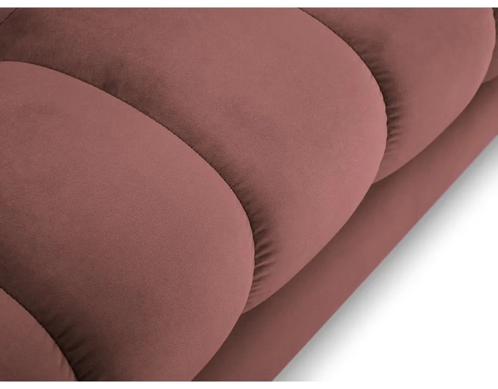 Bali rózsaszín bársony sarokkanapé, bal oldali - Cosmopolitan Design