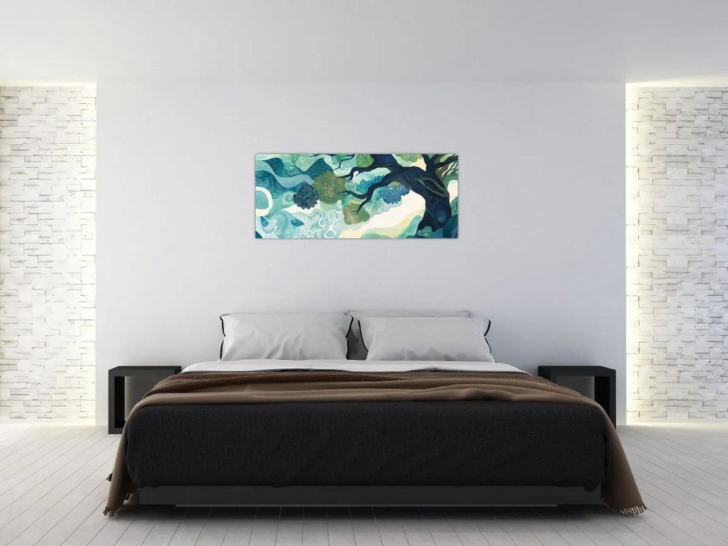 Kép – Az életfa zöld lombkoronája (120x50 cm)
