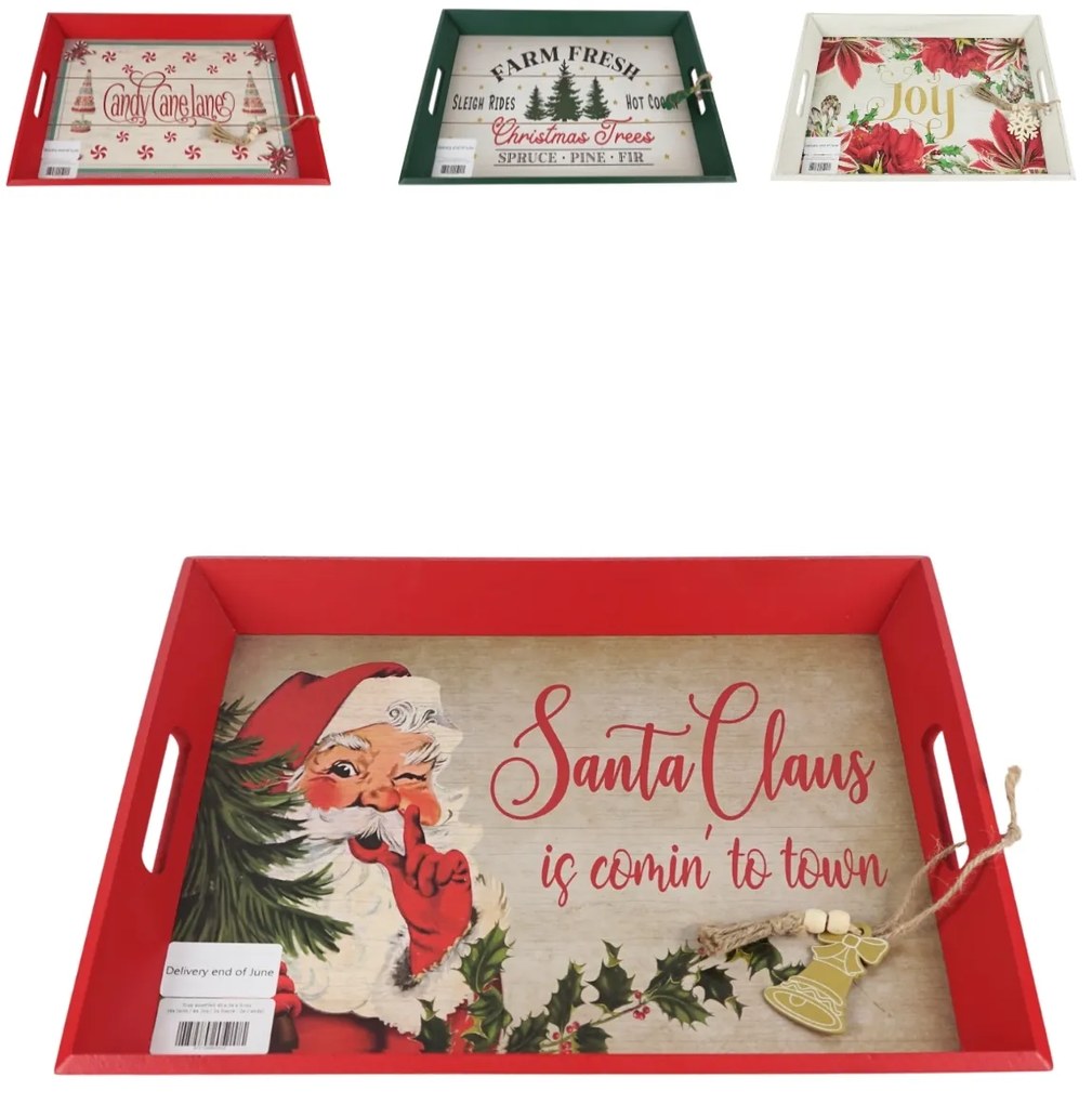 Karácsonyi fa tálca CHRISTMAS - több változat Változat: Candy canelane
