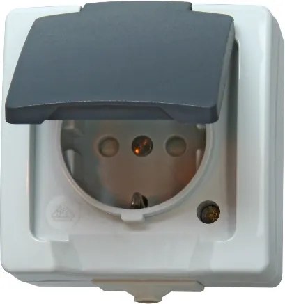 Elektromos fali aljzat Kopp szürke