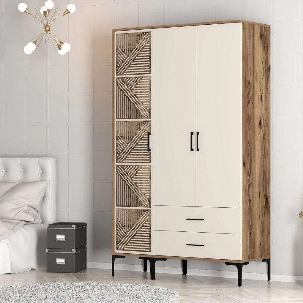 Kumsal gardróbszekrény, dió-krém, 120 cm – TR845HCT5451