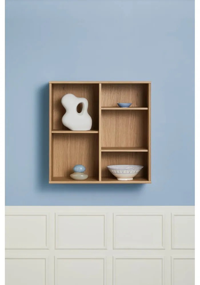 Natúr színű függő könyvespolc tölgyfa dekorral 70x70 cm Mistral – Hammel Furniture