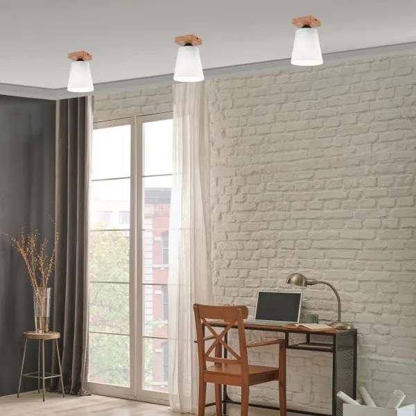 Felületre szerelhető csillár LULA 1xE27/60W/230V tölgy