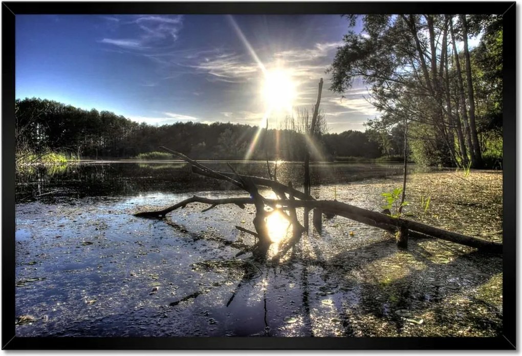 Poszterek keretben 60x40 Naplemente a tóparton