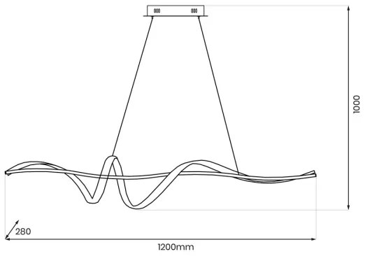 LED Csillár zsinóron SASH LED/36W/230V fekete