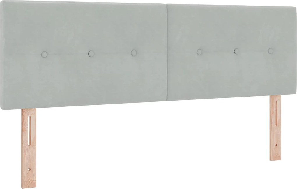 vidaXL LED ágytámla LED -es lámpákkal Világosszürke 160 cm Poliészter