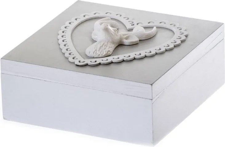 Négyzet alakú ékszerdoboz ezüst szarvas 15x6cm