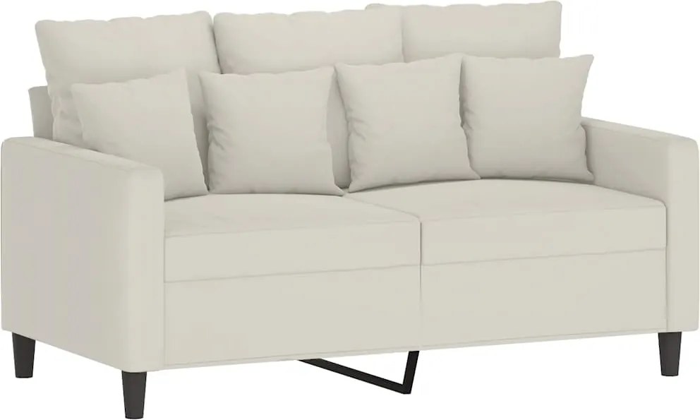 vidaXL kétszemélyes krémszínű bársony kanapé 120 cm