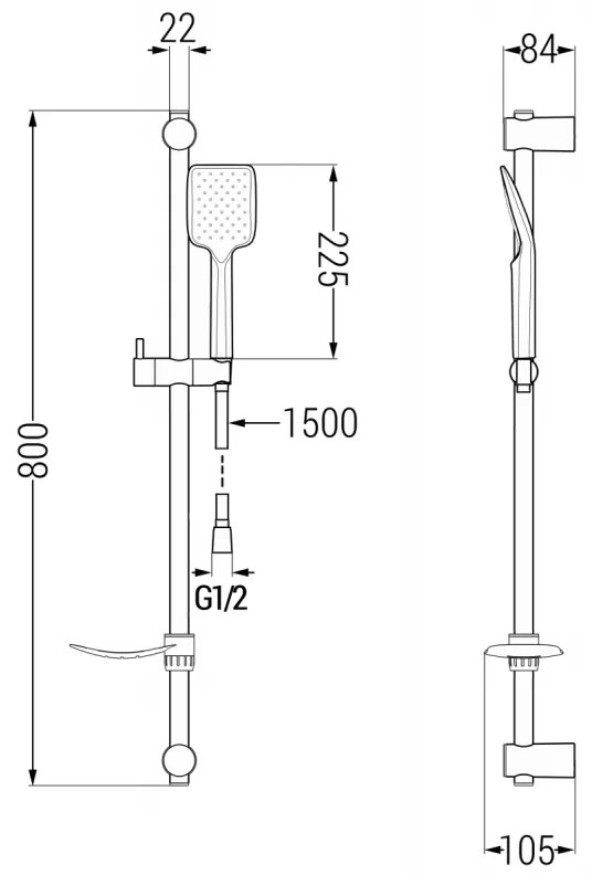 Mexen Sabre DF62 fürdőszett, fekete - 72103DF62-70