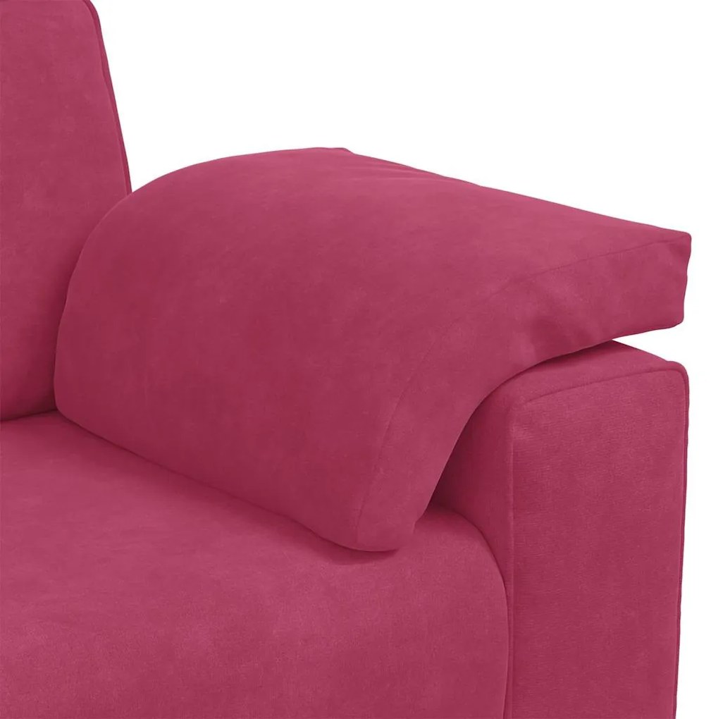 bordó bársony loveseat kanapé 120 cm