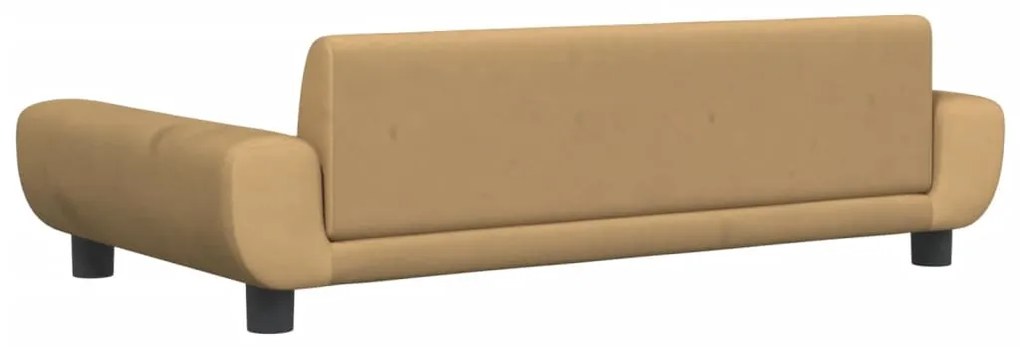 barna bársony gyerekkanapé 100 x 54 x 33 cm