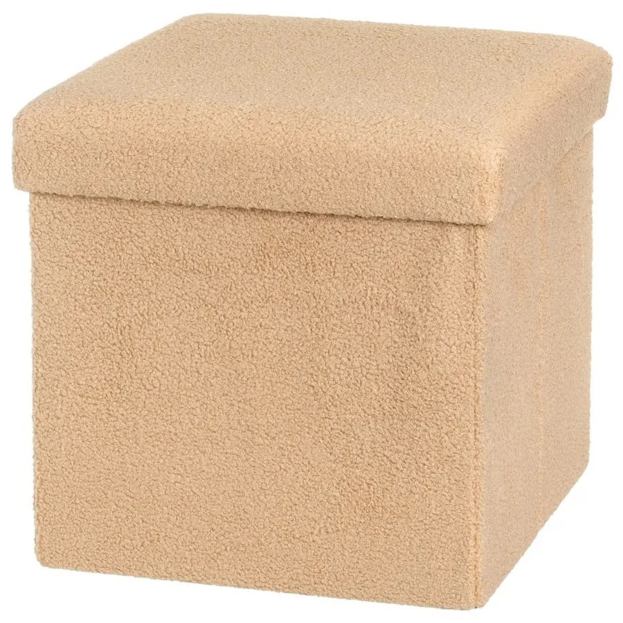 Világosbarna buklé puff Folding – Casa Selección