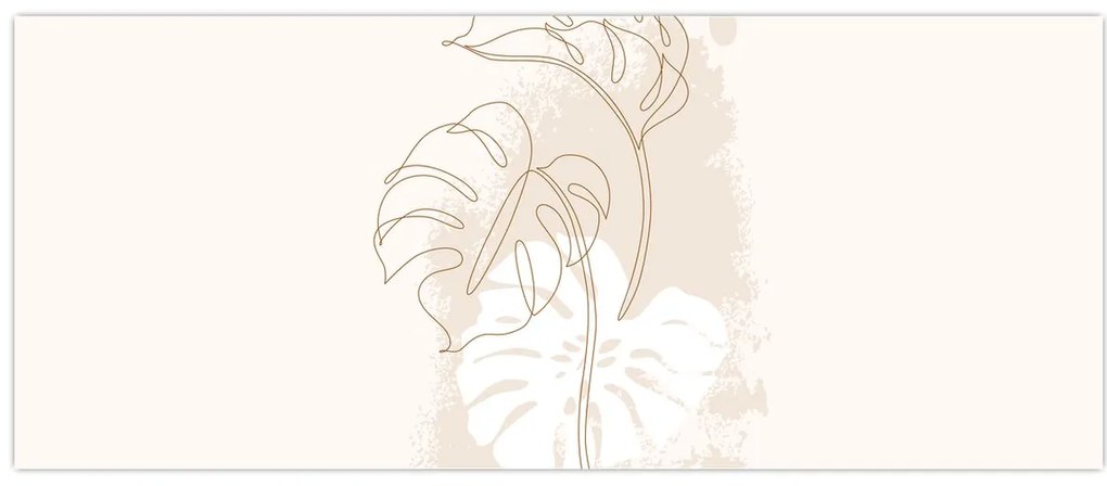 Kép - Line art monstera N⁰1 (120x50 cm)