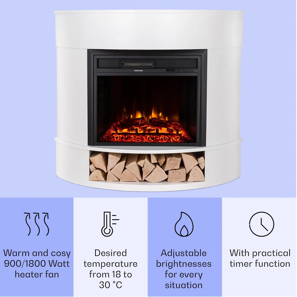 Klarstein Loloru, elektromos kandalló, 900/1800 W, heti időzítő, távirányító