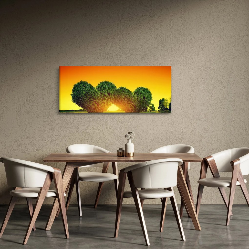Kép - szív a fák tetején (120x50 cm)
