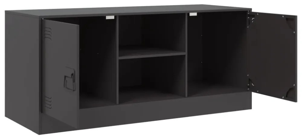 fekete acél TV-szekrény 99 x 39 x 44 cm