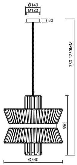 Csillár láncon AURELIA 12xE14/40W/230V arany