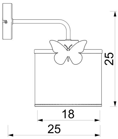 Gyermek fali lámpa SWEET 1xE27/15W/230V fehér/pillangó