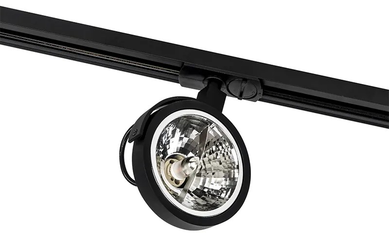 Sínrendszer 5 spotlámpával fekete 1 fázisú - Go