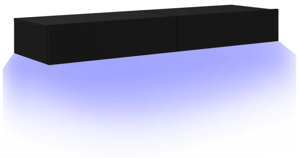 2 db fekete TV-szekrény LED-lámpákkal 60 x 35 x 15,5 cm