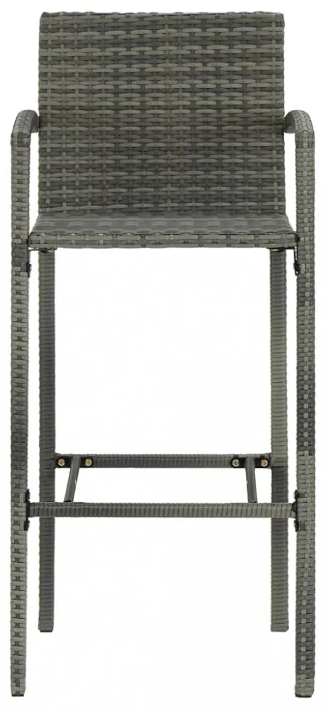2 db szürke polyrattan bárszék