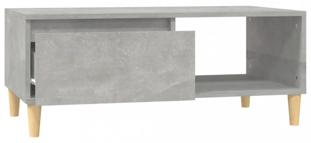 betonszürke szerelt fa dohányzóasztal 90x50x36,5 cm