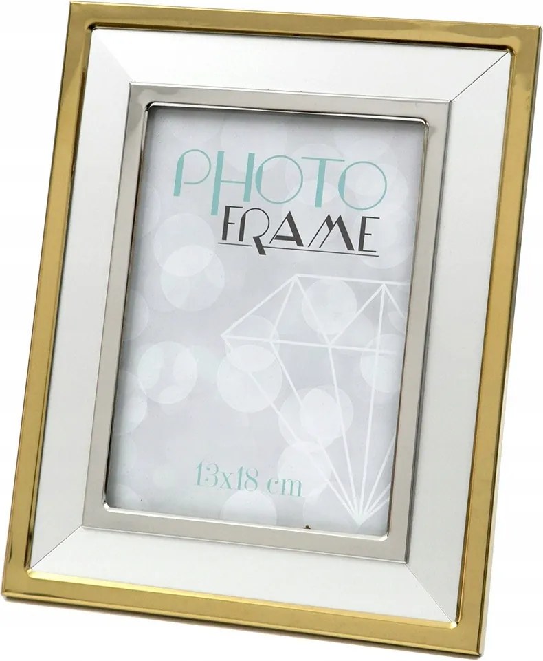Arany-ezüst Képkeret 1 Képhez 13x18cm Fém Modern