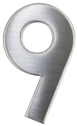 "9" házszám, RN.75L, rozsdamentes acél