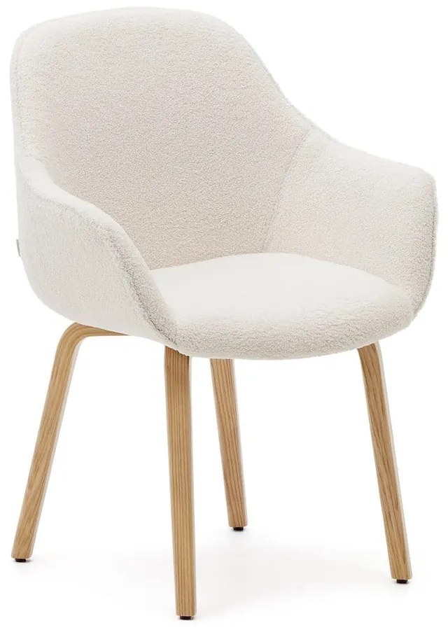 Fehér kárpitozott étkezőfotel Aleli – Kave Home