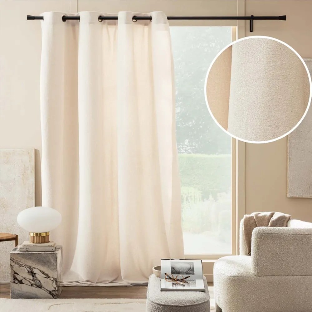 Krémszínű buklé függöny 140x260 cm Winona – douceur d'intérieur