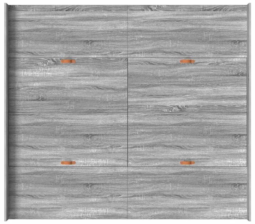 Ágykeret tárolóval fiókkal Szürke sonoma 200 x 200 cm Faanyag