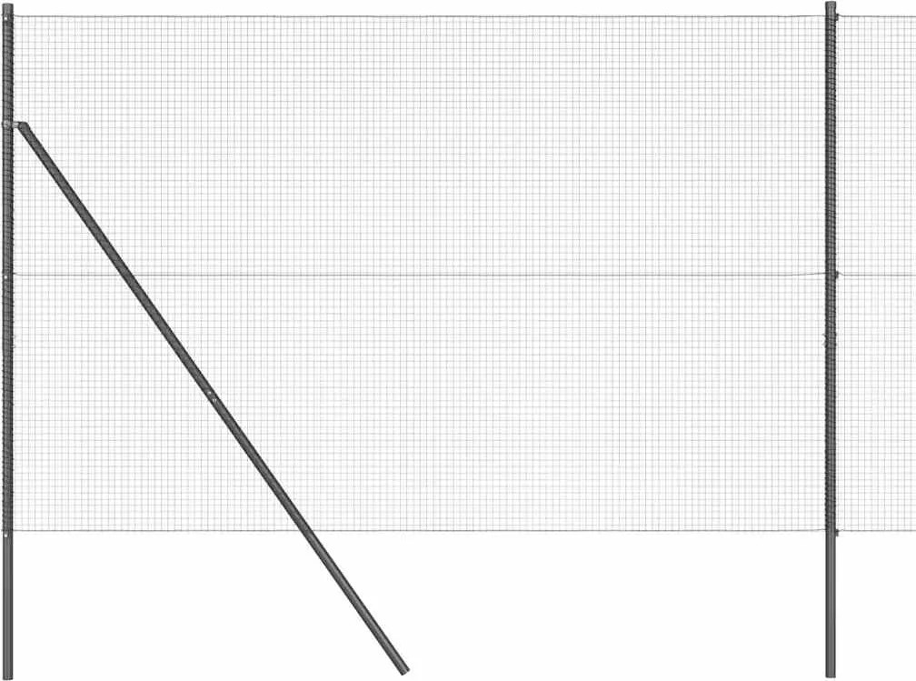 vidaXL Kerítésoszlop Szürke 50 x 1,4 m (19 x 19 mm hálós) Acél és PVC