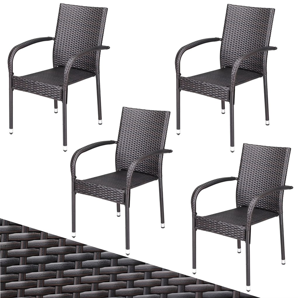 Deuba Comfort rattan székek 4 darabos - barna